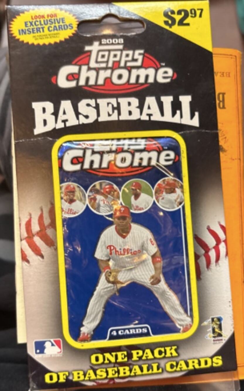 2008 Topps Chrome Baseball Factory Sealed Retail Pack 4 Cards Unopened